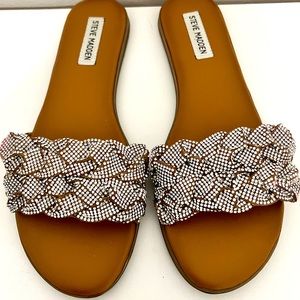 Steve Madden Braided Bling Slide Sandals